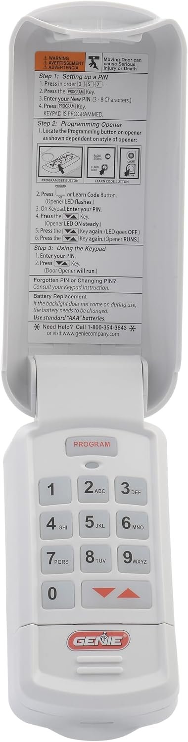 Genie GK-R Wireless Keyless Garage Door Keypad, White