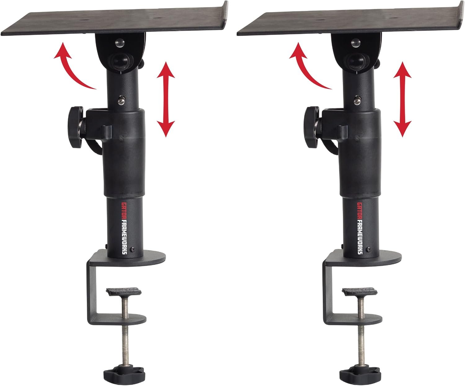 Gator Frameworks Desktop Clamp-On Studio Monitor Stands – Set of 2