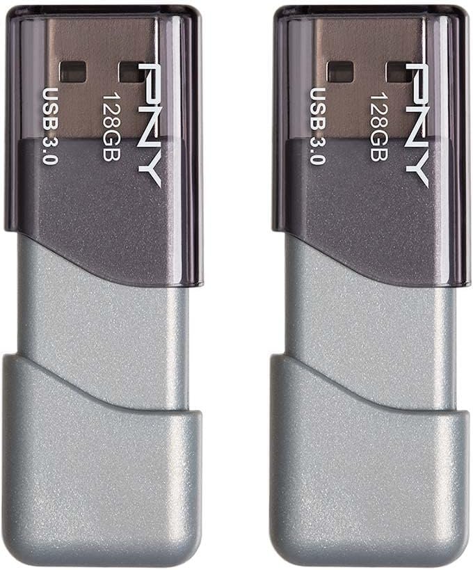 PNY 128GB Turbo Attache 3 USB 3.0 Flash Drive, 2-Pack