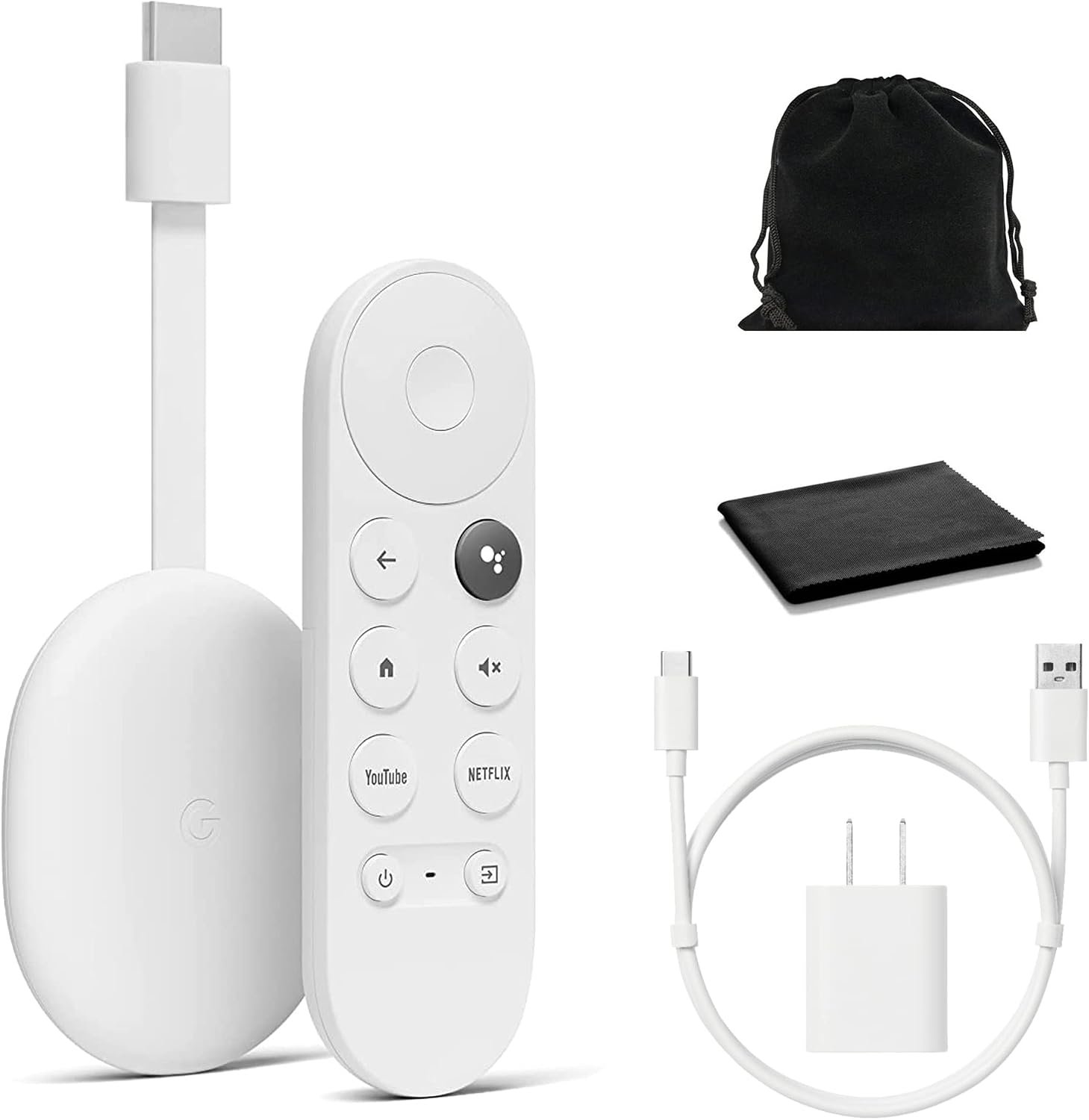 Google Chromecast with Google TV (4K) Streaming Media Player, Snow