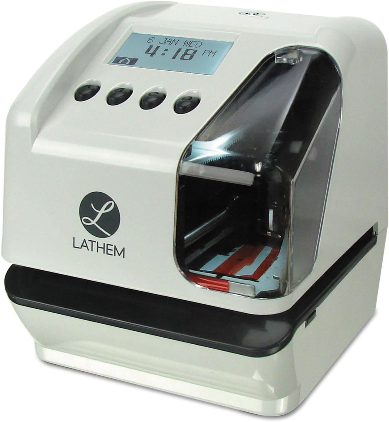 Lathem LT5000 Electronic Multi-Line Document Stamp, Clear/Gray