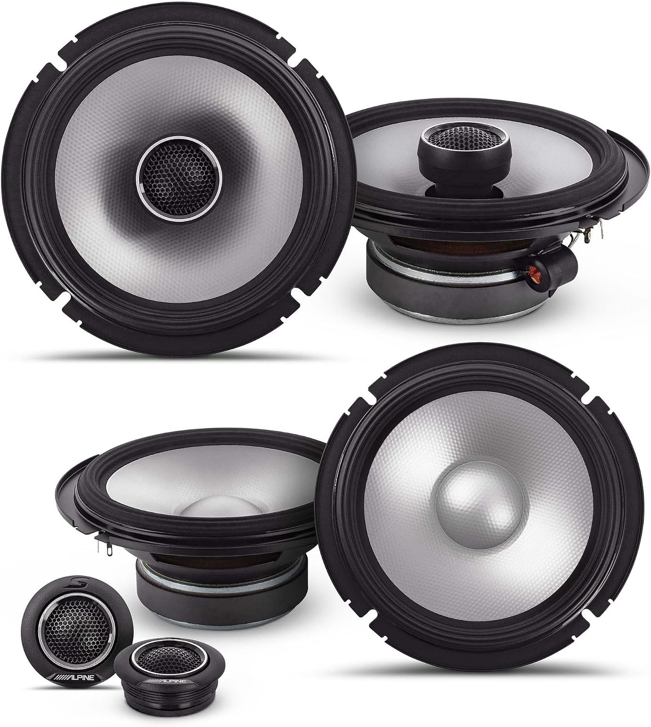 Alpine S2-S65 and S2-S65C S-Series 6.5-Inch Hi-Res Car Speakers Bundle